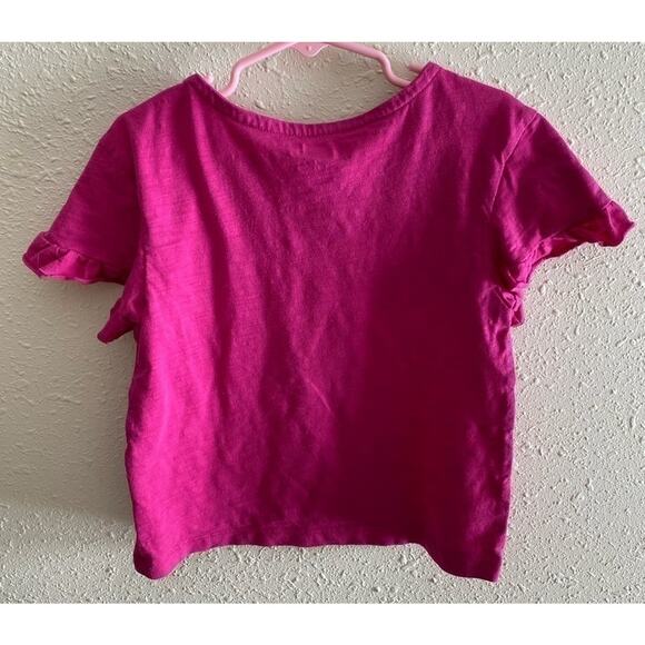 Crazy 8 Pink Flutter Sleeve Round Neck Girl’s T-Shirt size S (5-6) - Picture 2 of 5